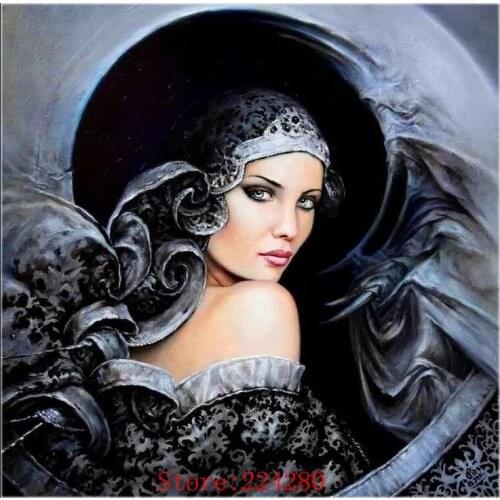 Oil Painting Personality girl Counted Cross Sewing Kits Needlework Crafts 14 ct DIY Art Handmade Home Decor