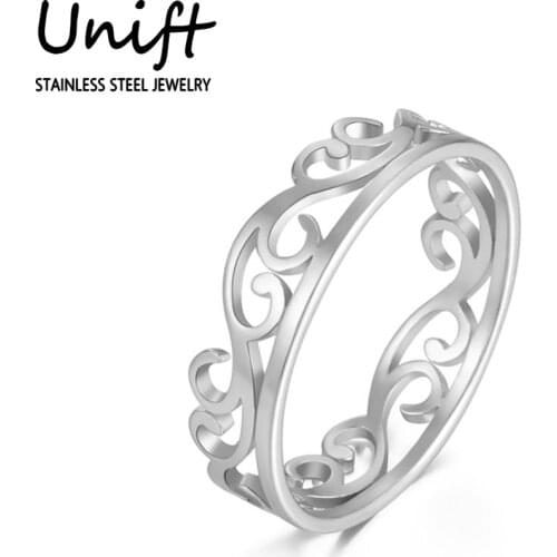 Unift Original Pandora Exquisite Irregular Mandala Leaf Stainless Steel Ring Elegant Ladies Jewelry Anniversary Gift