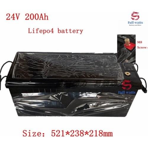 24V 200Ah Lifepo4 Lithium Battery Pack with BMS for 3600w 4800w Camper Caravan Motorhome Solar Energy Mild Hybrid+20A Charger