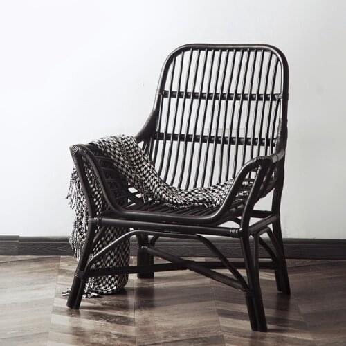 Nordic Natural Rattan Chair Single Courtyard Leisure Balcony Interior Living Room Designer Japanese Armchair Home Chaise Lounge