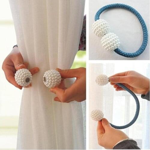 1pc Pearl Magnetic Curtain Clip Curtain Holders Tieback Buckle Clips Hanging Ball Buckle Tie Back Curtain Accessories Home Decor