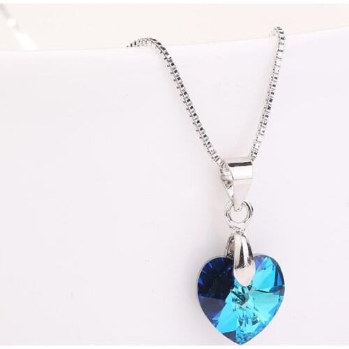 Ms Betti 2021 Cute Mini Xilion heart pendant necklace with crystal from Austria jewelry for girls kids and Women for birthday