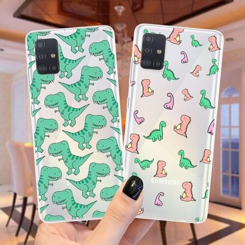 Cute Dinosaur Baby Phone Case For Coque Samsung A51 A50 A71 A70 A21S A01 A10 A11 A31 A41 A20 A30 A40 Soft Silicone Cover Fundas