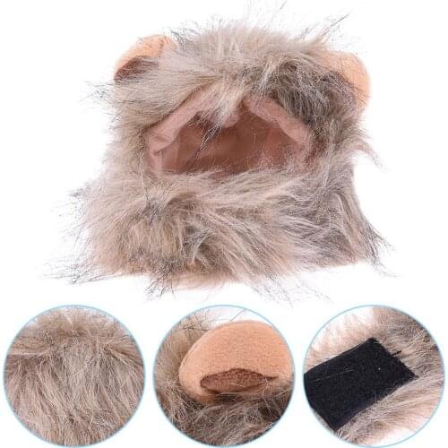 Fashion Pet Cat Wig Decoration Funny Pet Cat Costume Mane Wig For Halloween Christmas Party Dress Up With Ear Pet Apparel