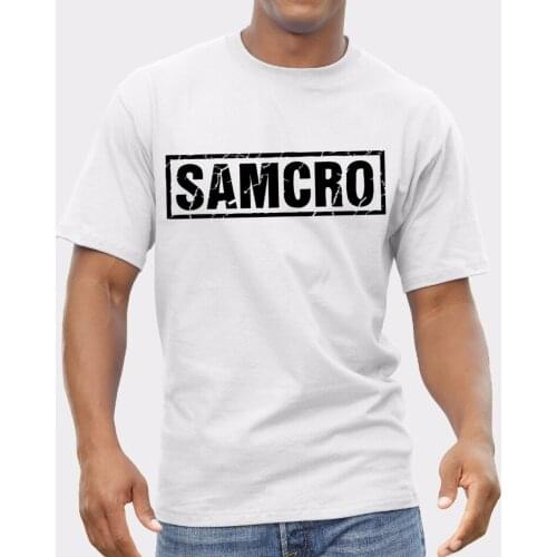 Samcro Logo T-Shirt Men Novelty Men for Fashion Street Wear Printed Short Sleeve Summer MenS Funny Tops T Shirt