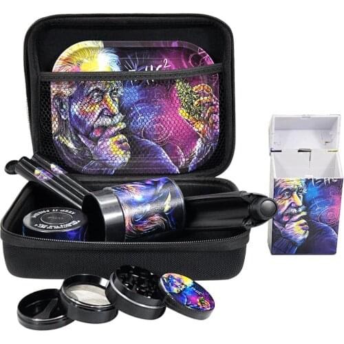 Weed Grinder Smoking Tray Set Tobacco Kit Rolling Trays Plastic Airtight Herb Container Smoking Grinder Smoking Accessories