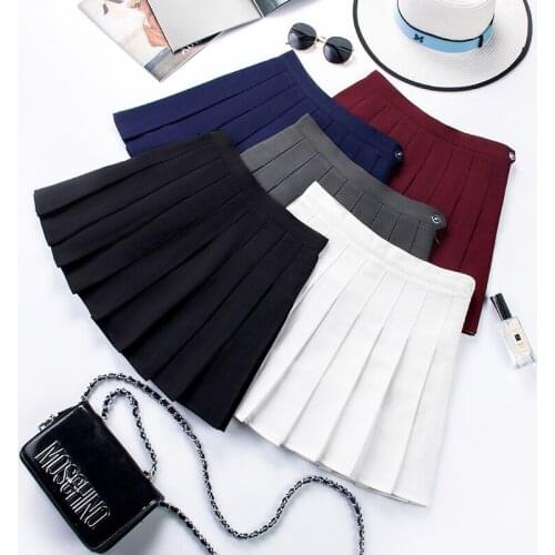 Autumn And Winter Jk High School Uniforms Skirt Girls Harajuku Japanese Preppy Style Plus Size Black Pleated High Waist Skirt