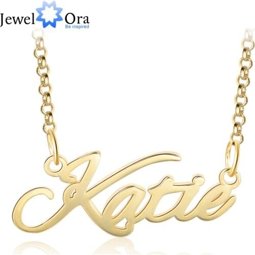 Personalized Custom Letter Pendant Necklace 3 Colors Customized Art Name Necklaces for Women Anniversary Wedding Jewelry Gifts