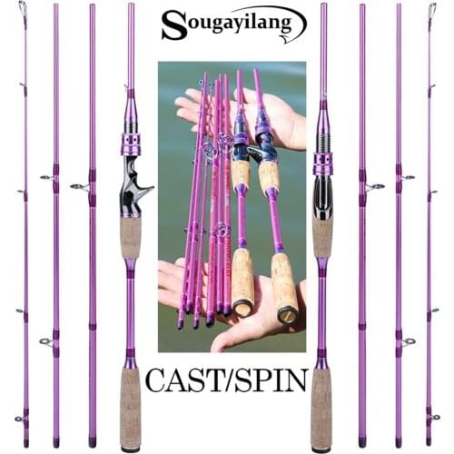 Sougayilang 2.1M Spinning/Casting Fishing Rod Breathable Cork Handle Fishing Rod for Saltwater Fishing Freshwater Fishing Tackle