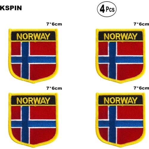 Norway Shiled Shape flag patches national flag patches for Cothing DIY Decoration