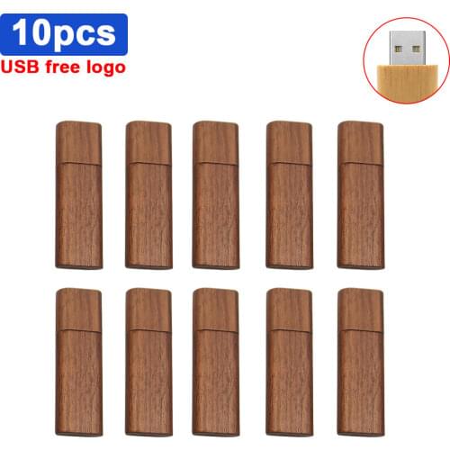 10pcs/lot free custom logo Wooden rotatable usb flash drive pendrive 128GB 4GB 8GB 16GB 32GB memory stick LOGO Laser engraving