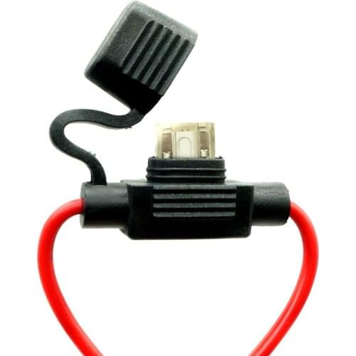 Waterproof Power Socket Small Blade Type inline InLine Fuse Holders with 10A Fuse auto Car Replacement Fuses length 16AWG