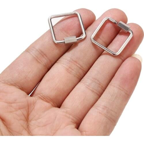 4pcs High Qaulity 20mm Width Stainless Steel Screw Locking Square Shape Clasps Charms Loose Connectors For DIY Jewelry Making
