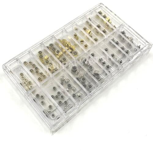 Free Shipping 140pcs Stainless Steel Waterproof Gold and Silver Watch Crowns for Watch Repair