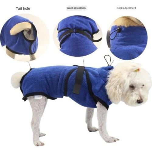 Winter Dog Bath Towel Absorbent Puppy Bathrobe Thickening Microfiber Big Large Pajamas Soft Coat Clothes For Pet Dog Cat