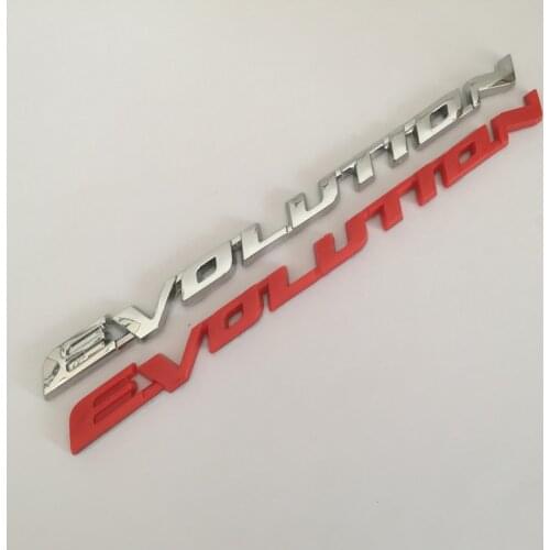 10pcs ABS EVOLUTION car Letter Rear trunk Decals Emblem badge sticker Decal Car styling auto Accessories