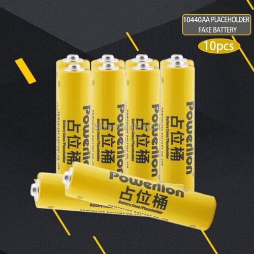 10pc 10440 li-ion lithium dummy fake battery for Lithium iron phosphate battery AAA battery setup dummy cells Placeholder