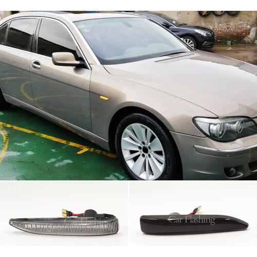 2PCS Car LED Side Marker Turn Signal Light Dynamic Flowing Sequential Indicator Lamp For BMW 7 Series E65 E66 E67 E68 2001-2008