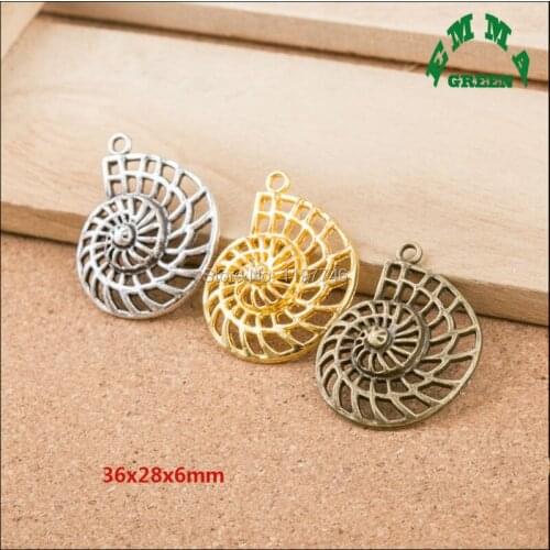 2017 Various Design 3D Ocean Sea Animal Shell Conch Sea Snail Whelk Cowry Charms Pendant Antique DIY Jewelry Finding