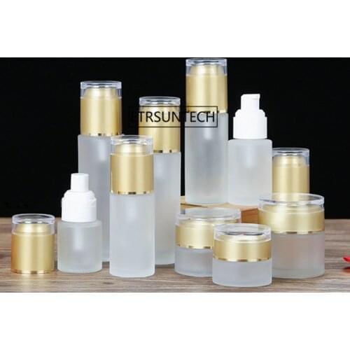 50pcs 20/30/50g Cream frosted glass jar, 20/30/40/50ml Frosted glass bottles/essence BB CC Cream essential oils bottle F2360