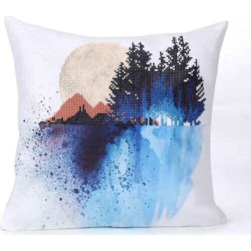 5D Partial Round AB Drill-Kits Diamond Painting Cushion Cover Replacement Throwing Pillow Case DIY Mosaic Cross Stitch Decor