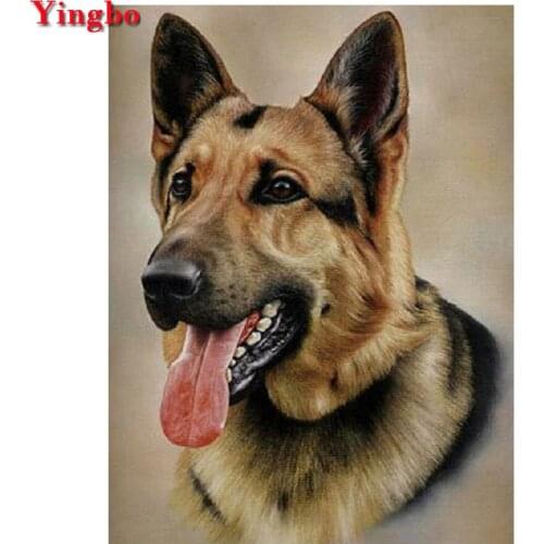 DIY Diamond Painting German Shepherd Full drill mosaic picture Square Round Diamond Embroidery animal dog 5d art Sticker Decor