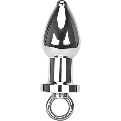 IKOKY Anal Cleaning Erotic Toys Sex Products Ring Handheld Stainless Steel Anal Plug Butt Plug Enema Gay Sex Toys for Men Women
