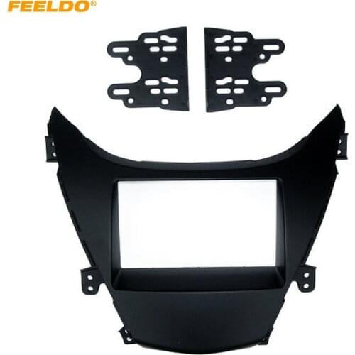 FEELDO Car 2 Din Radio Fascia Frame Trim for HYUNDAI 2011-2013 Elantra I35 Installation Refitting DVD Dash Panel Frame Kit #5132