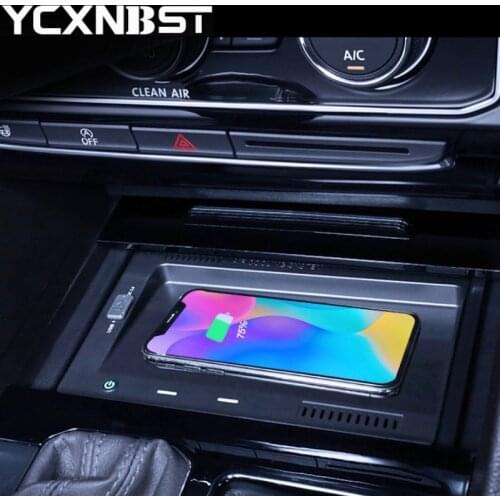 15W Car Wireless Charger FOR Volkswagen Tiguan MK2 Tiguan Allspace 2017 2018 2019 QI Cordless Charge Board Fast Charging Adapter