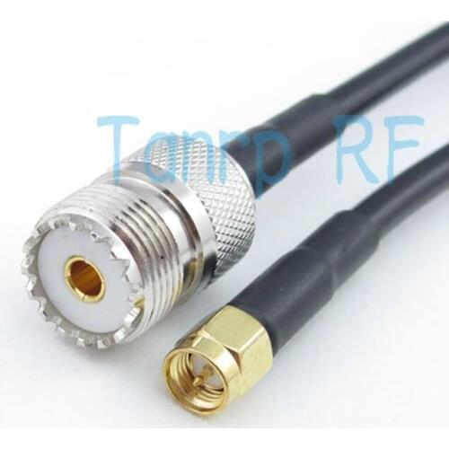 Free shipping! 20INCH RG58 cable 50CM RF Pigtail coaxial jumper extension cable UHF female jack to SMA male plug connector