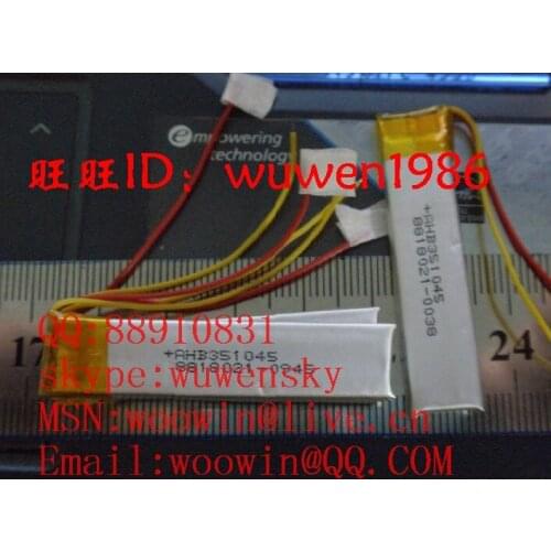 351045 Bluetooth headset battery thickness 3MM long 45MM wide 10MM 3.7V