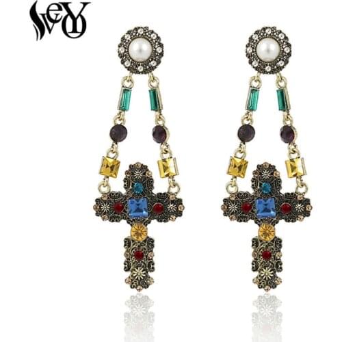 VEYO Cross Big Earring Drop Earrings For Woman pendientes Vintage Earrings
