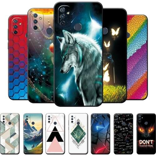 For OnePlus Nord N100 Case Nord N100 Case Cover For One Plus Nord N100 N 100 6.52" Case Cartoon Black Silicone TPU Phone Bumper