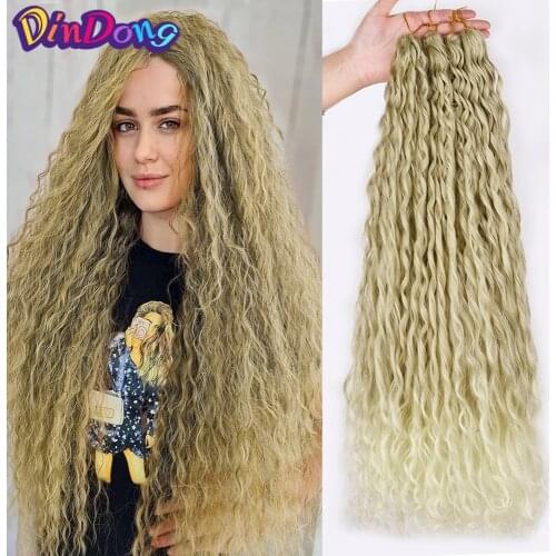 DinDong Synthetic Water Wave Braiding Hair Extension 24 inch Deep Wave Braids Hair Bundles Synthetic Braids Hair Weav Extension