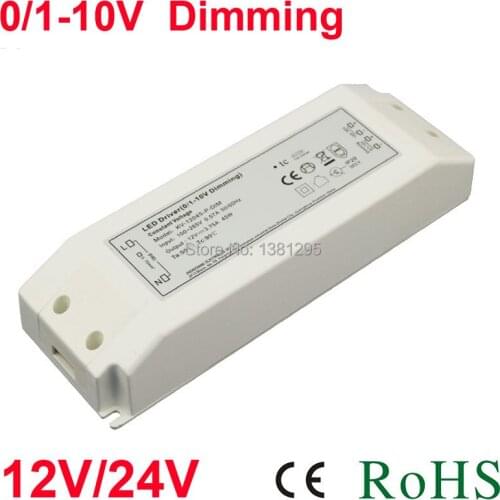 DC 12V 24V Power supply electronic Lighting transformer 220V 12Volt Adapter Dimmable LED Driver 0-10V alimentation 20W 30W Strip