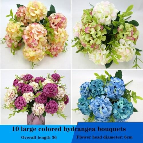 10 flower head peony artificial flowers high quality luxury bouquet wedding decoration home table decoration sky blue fake flowe