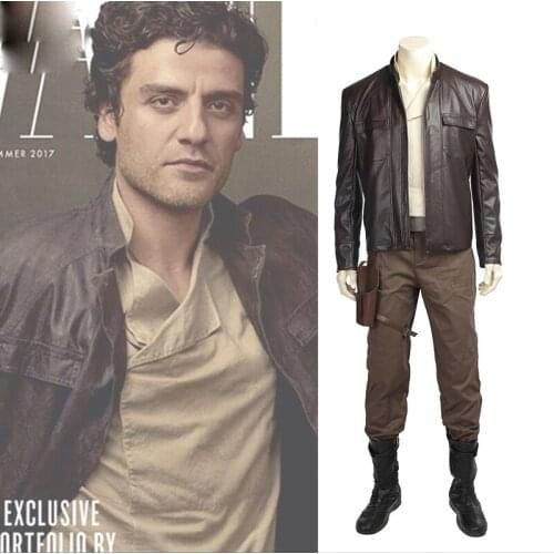 Carnival Halloween costumes Star Wars 8 Poe Dameron Cosplay Costume men cosplay the Last Jedi Costume suit