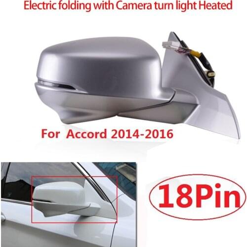 Kinyyocn Electric folding With Camera Outside Rear view Mirror For Accord 2014 2015 2016 turn light Heated side mirror 18Wire