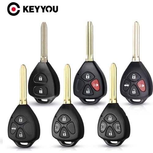 KEYYOU 50pcs 2/3/4 Buttons Flip Remote Key Uncut Case For Toyota Avlon Crown Corolla Camry RAV4 Reiz Yaris Prado Key Shell Toy43