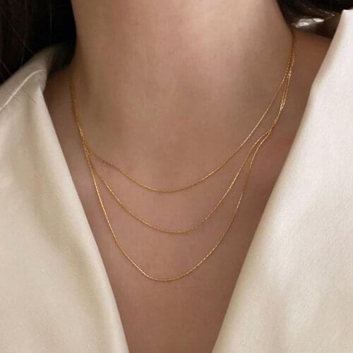 Multi-layer Gold Chain Necklace For Women Fashion Jewelry Small Elegant Charms Korean Neck Clavicle Necklace Girls Gifts