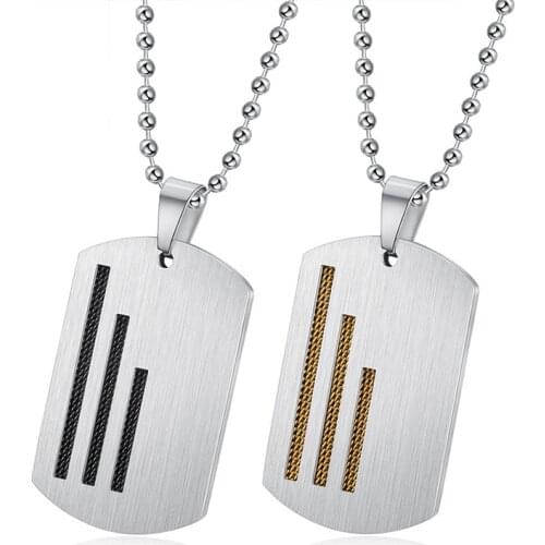 Fashion Necklace Men Military Army Charm Dog Tags Stainless Steel Chain Pendant Necklaces Jewelry Gift High Quality
