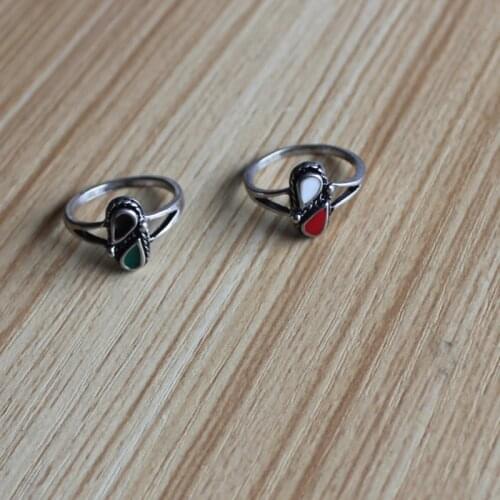 Fashion White Red Black Green Water Droplets Shape Antique Style Woman Rings Drip Color Midi Ring Free Shipping Wholesale