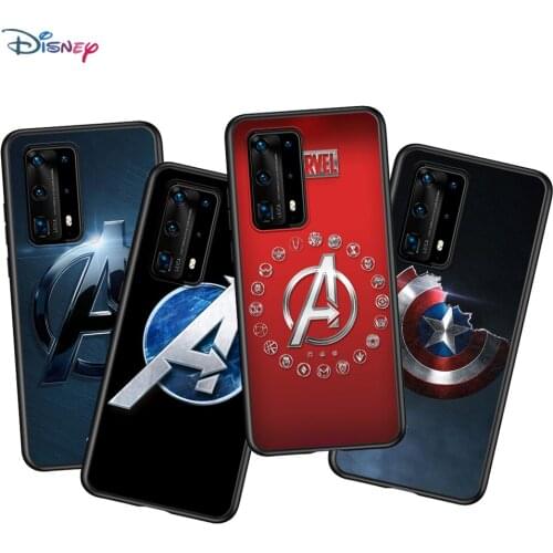 Marvel Fashion logo For Huawei P40 P30 P20 Pro P10 P9 P8 Lite RU E Mini Plus 2019 2017 Black Phone Case Cover