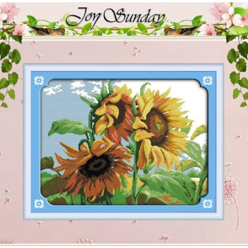 Sunflowers in wind Counted Cross Stitch 11CT 14CT Cross Stitch Set Wholesale flower Cross-stitch Kit Embroidery Needlework
