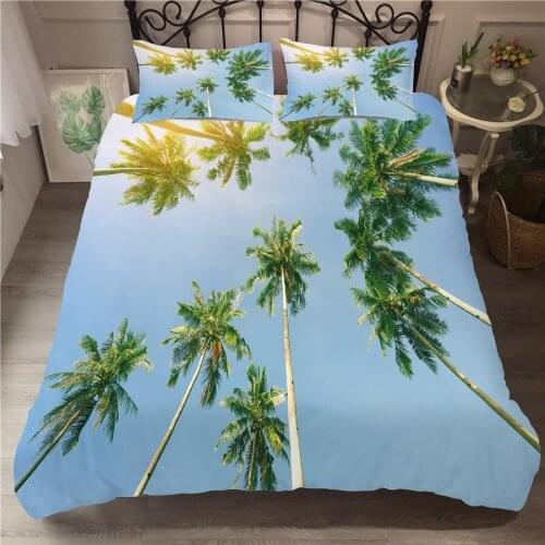A Bedding Set 3D Printed Duvet Cover Bed Set Holiday Coconut Tree Home Textiles for Adults Bedclothes with Pillowcase #YS05