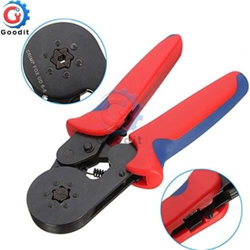 6-6 0.25-6mm 23-10AWG Hexagon Tube Bootlace Terminal Crimping Pliers Crimp Hand Tools electrical tubular mini clamp adjustable