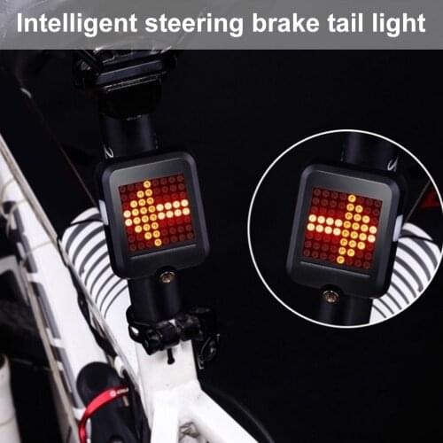Bicycle Tail Light Turning Lamp Night Warning USB Rechargeable 64 LED Intelligent Sensor Brake Turn Sign Bicycle Turning Lamp