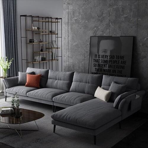 Nordic simple integrated latex sofa L-type combination modern large and small family living room furniture