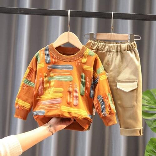 Spring Autumn Baby T-shirt Pants Suits Toddler Tracksuits Children Boys Girls Sport Style Clothing Sets Kids Clothes 0-4 YEARS