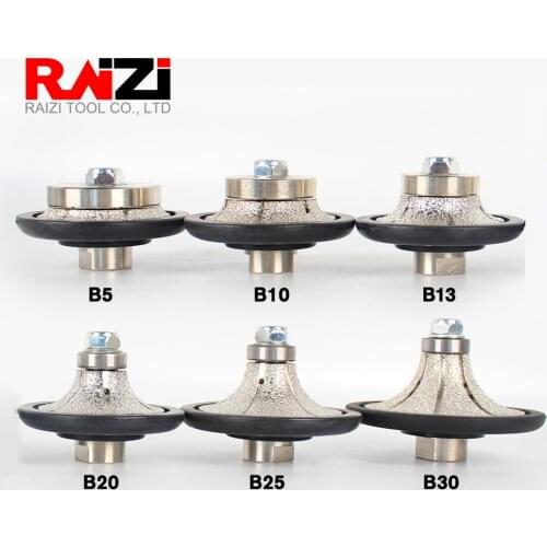 Raizi Demi bullnose Diamond Hand Profile Router Bits Vacuum Brazed Profiler Wheel B5-30 Granite Marble Stone Grinding Wheel
